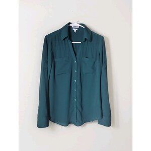 Express Portofino Top Petite Small Button Down Tab Sleeves